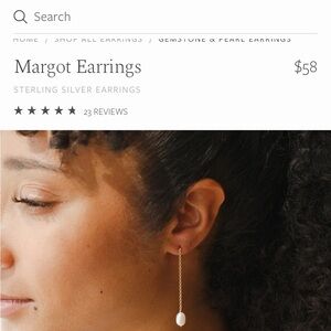 Margot Sterling Silver Earrings with Pearl